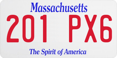 MA license plate 201PX6