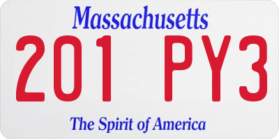 MA license plate 201PY3