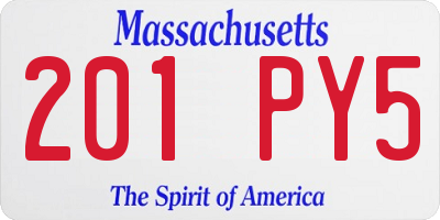 MA license plate 201PY5