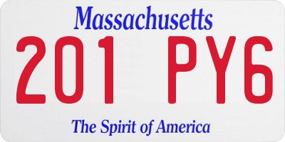MA license plate 201PY6
