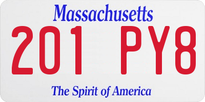 MA license plate 201PY8