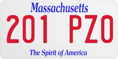 MA license plate 201PZ0