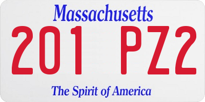 MA license plate 201PZ2