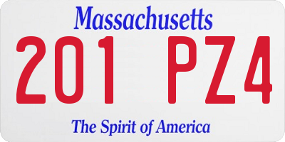 MA license plate 201PZ4