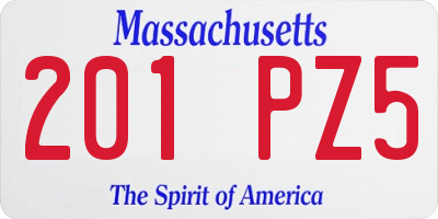 MA license plate 201PZ5