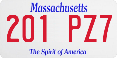 MA license plate 201PZ7
