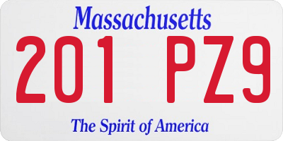 MA license plate 201PZ9