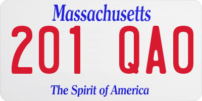 MA license plate 201QA0