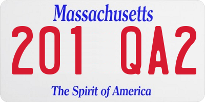 MA license plate 201QA2