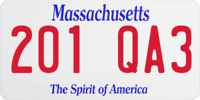 MA license plate 201QA3