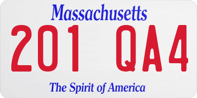 MA license plate 201QA4
