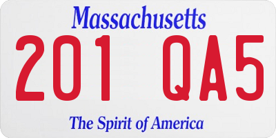MA license plate 201QA5