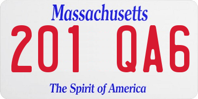 MA license plate 201QA6