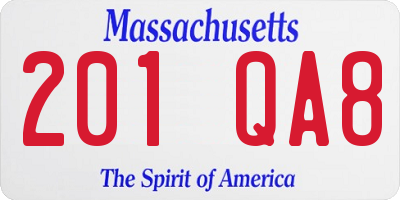 MA license plate 201QA8