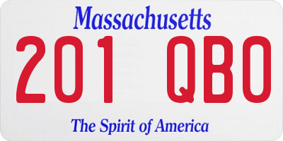 MA license plate 201QB0