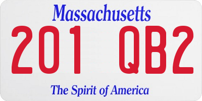 MA license plate 201QB2