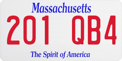 MA license plate 201QB4