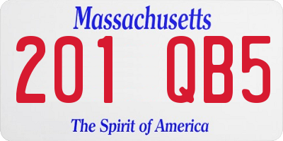 MA license plate 201QB5