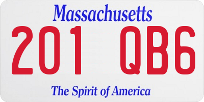 MA license plate 201QB6