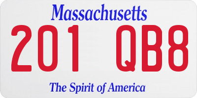 MA license plate 201QB8