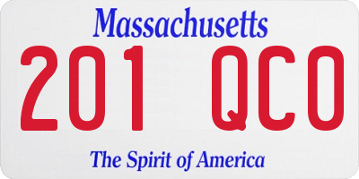 MA license plate 201QC0