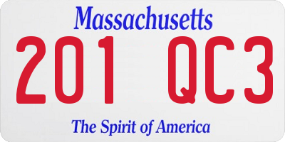 MA license plate 201QC3