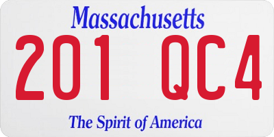 MA license plate 201QC4