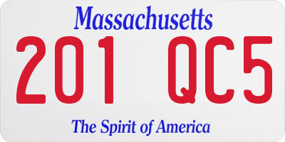 MA license plate 201QC5