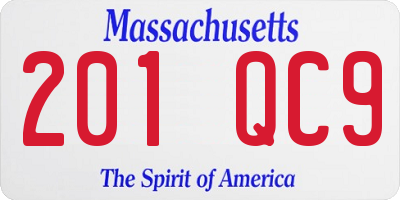 MA license plate 201QC9