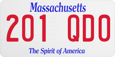 MA license plate 201QD0
