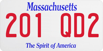 MA license plate 201QD2