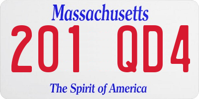 MA license plate 201QD4