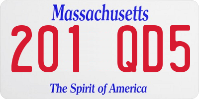 MA license plate 201QD5