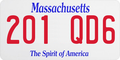 MA license plate 201QD6
