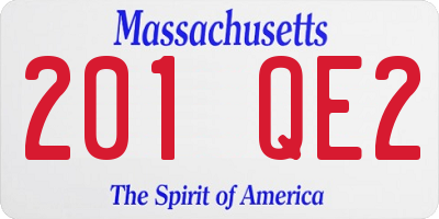 MA license plate 201QE2