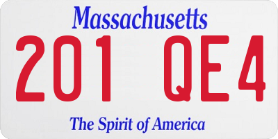 MA license plate 201QE4