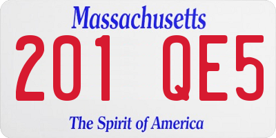 MA license plate 201QE5