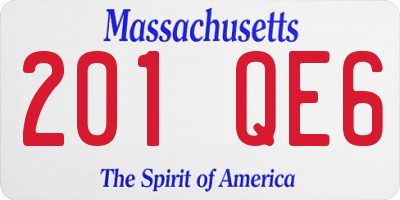 MA license plate 201QE6