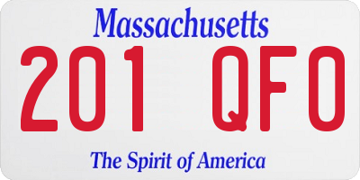MA license plate 201QF0