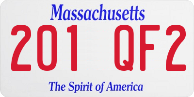 MA license plate 201QF2
