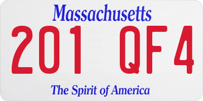 MA license plate 201QF4
