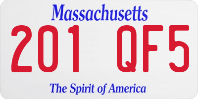 MA license plate 201QF5