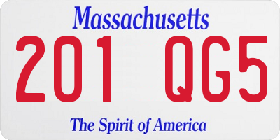MA license plate 201QG5