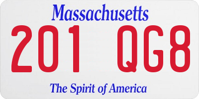 MA license plate 201QG8
