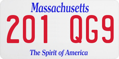 MA license plate 201QG9