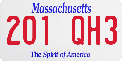 MA license plate 201QH3