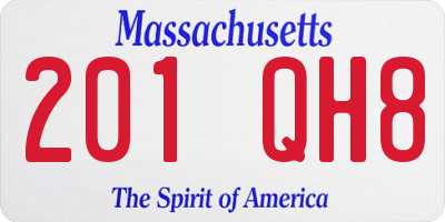 MA license plate 201QH8