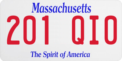 MA license plate 201QI0