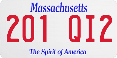 MA license plate 201QI2
