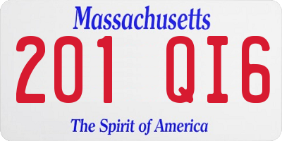 MA license plate 201QI6